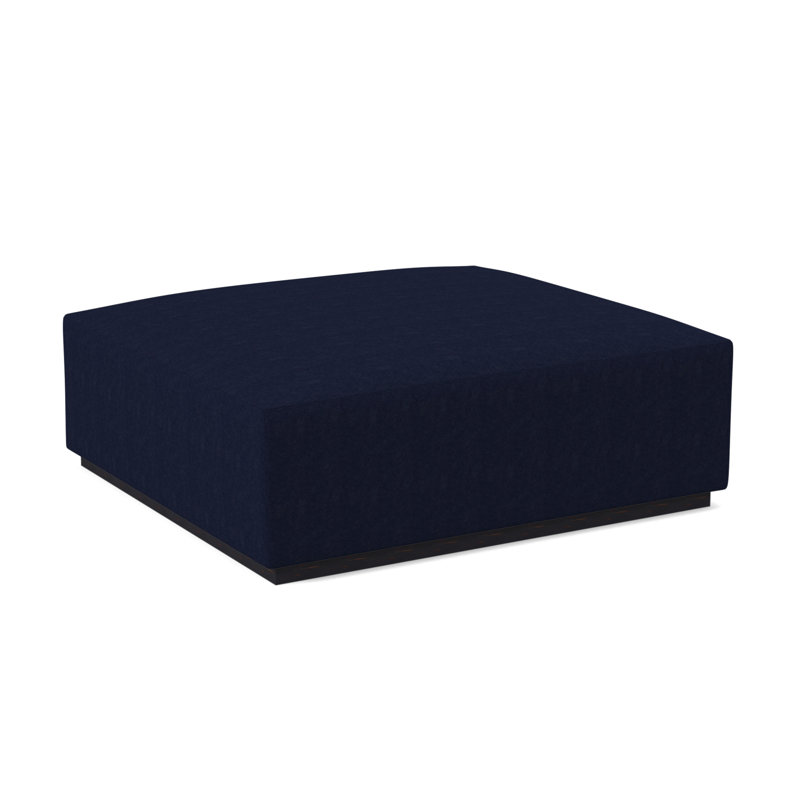 Club Upholstered Ottoman, Vintage Ebony, Margaret Uniform Polyester Blend