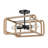 Deltana 4-Light Semi-Flush In Matte Black With Natural Raphia Rope