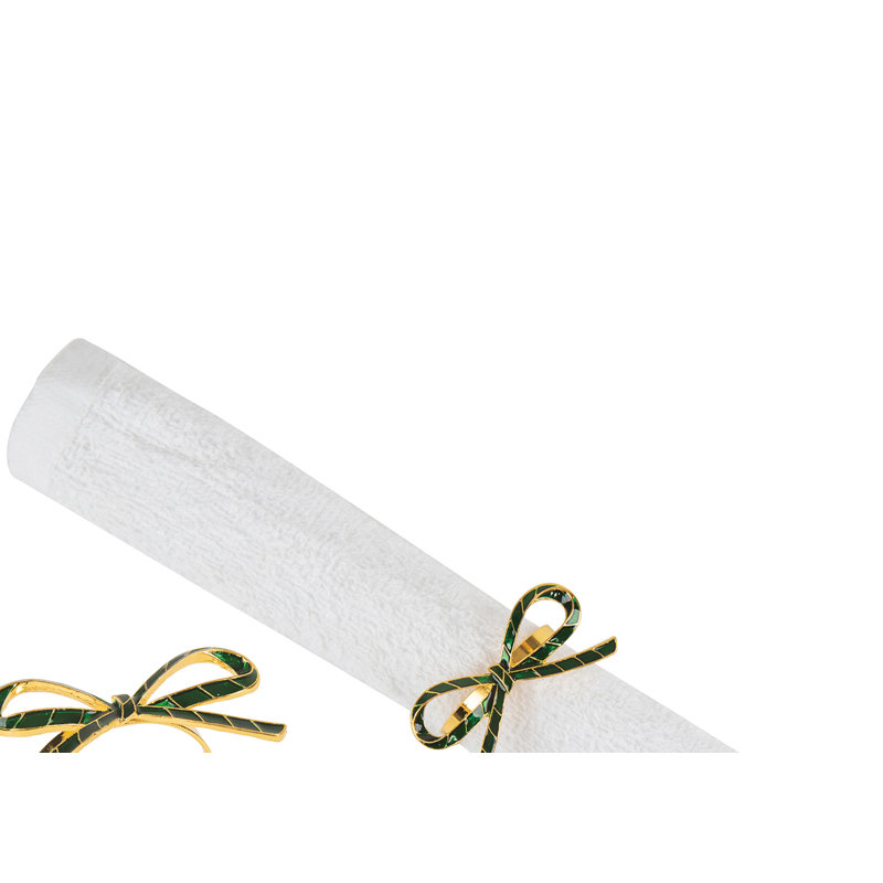 Ensemble de 4 serviettes vertes Green Ribbon, Vert