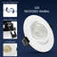 Luxrite 4 po Luminaire encastré à DEL à cardan, 5CCT 2700K-5000K, 15 watts, 1250LM, projecteur pivotant réglable à 360º + 30º, à intensité variable, CRI90, paquet de 12 certifié IC-125895954