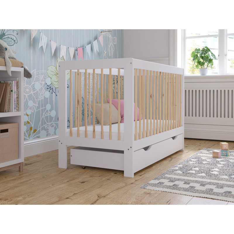 Aedel Cot Bed, White/Pine