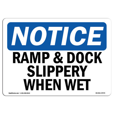 Ramp and Dock Slippery When Wet Sign