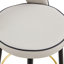  Chaises de bar pivotantes en polyuréthane avec siège rembourré et pieds en métal noir, ensemble moderne réglable de 2 pour la cuisine, gris-1331312194