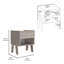 Table de chevet H 22 po, un tiroir, une tablette ouverte, gris clair