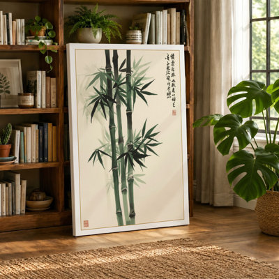 Bamboo Study Japandi - Wrapped Canvas