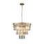 Lustre en cristal de luxe à niveaux, luminaire suspendu avec cadre, éclairage de plafond élégant pour le salon, la salle à manger et la chambre à coucher-183234392-183234398-183234396
