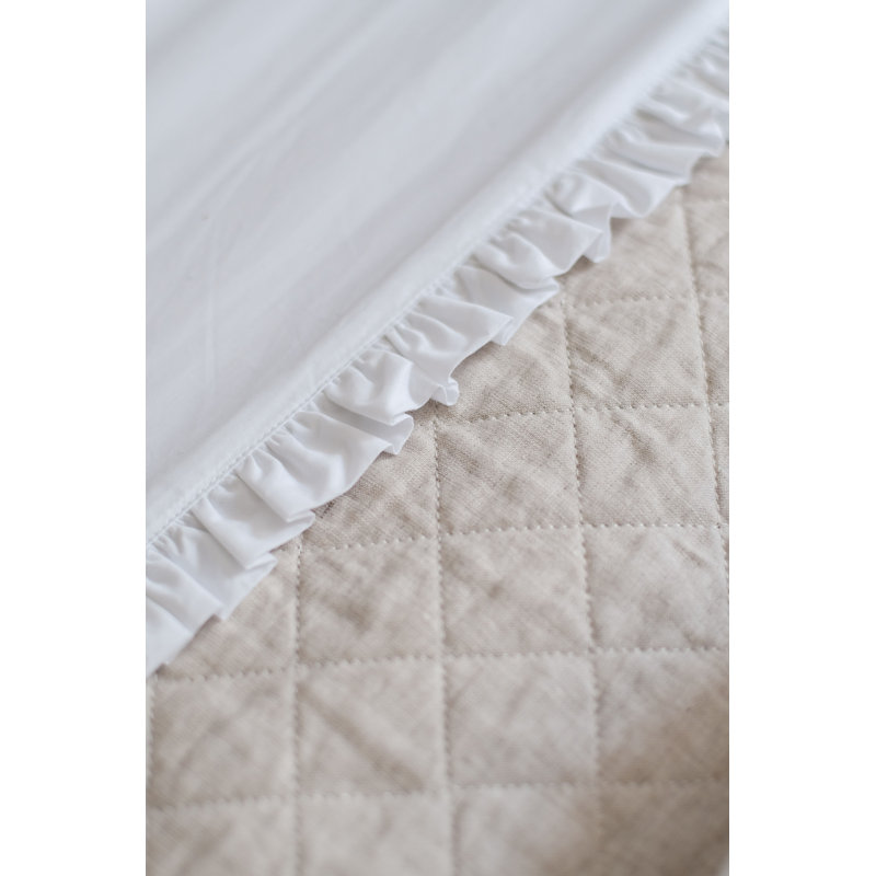Audrey Ruffle Cotton Percale Queen Sheet Set, Queen Sheet Set + 2 Pillowcases