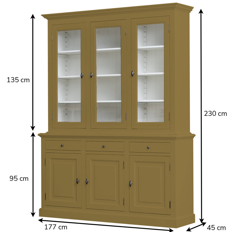 Berardina Display Cabinet, Green/Brown