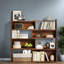 Bibliothèque extensible avec rangement, 120 cm (47,17 po) en bois MDF, style rustique moderne pour la maison