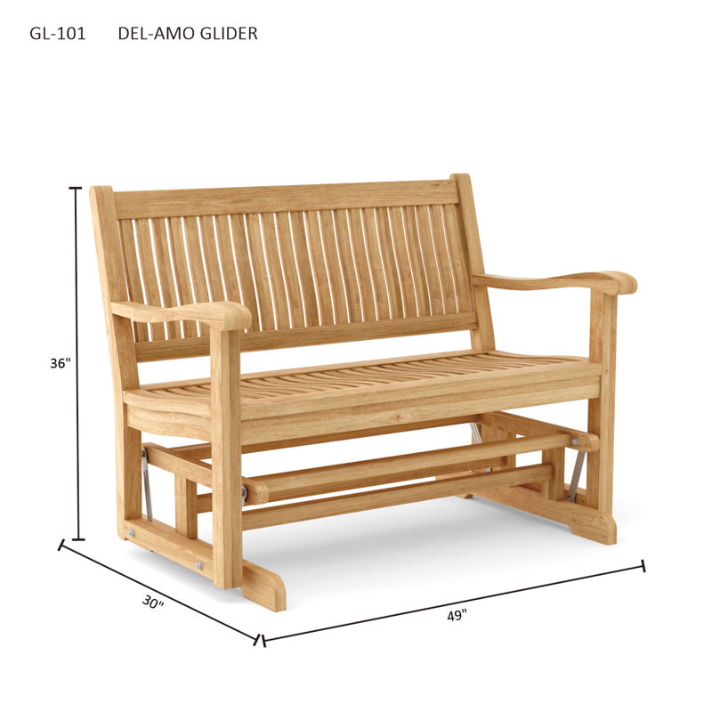 Del-Amo Teak Garden Glider Bench