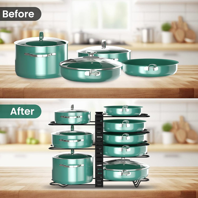 Metal Rectangle Countertop / Cabinet Pot Rack