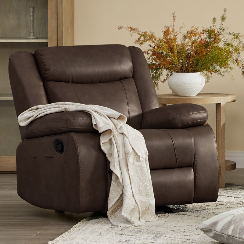 39'' Wide Contemporary Manual Recliner, Espresso