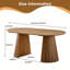 Ensemble de table de salle à manger extensible de 70 pouces avec 2 chaises en osier, base à lattes moderne pour meubles de cuisine Boho, brun-1875937219