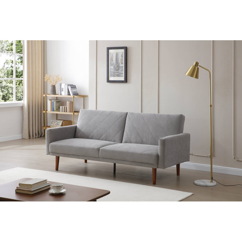 Eveline Queen 204cm Upholstered Convertible Sofa, Grey