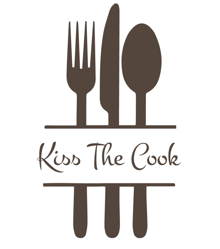 Adhésif décoratif cuisine Kiss the Cook, H 24 po x l 15 po x P 0,01 po, Brun