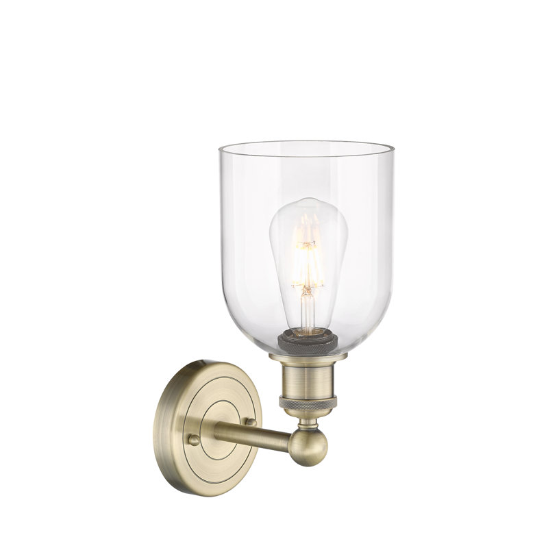 Allysson Steel Armed Sconce, Clear, Antique Brass