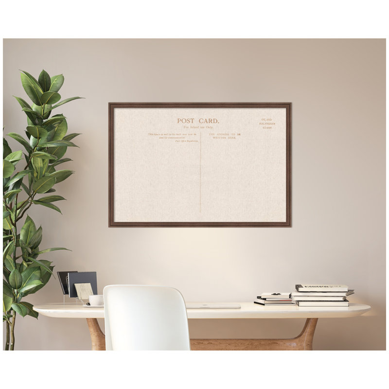 Tableau d'affichage en lin encadré en tissu, H 26 po x L 38 po x P 1,25 po, Brun