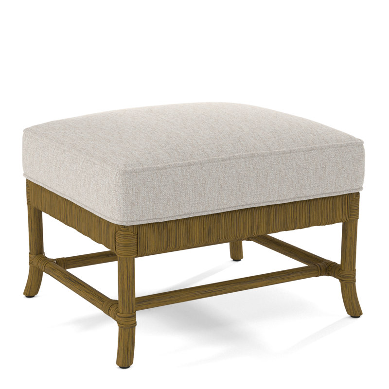 Lafayette Upholstered Ottoman, Snow Crypton Performance; 0884-91, Antique Frost White