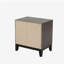 Two-Tone Wooden Nightstand with 2 Drawers, Foil Grey and Black