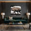 Art mural gris sur toile à motif de faune