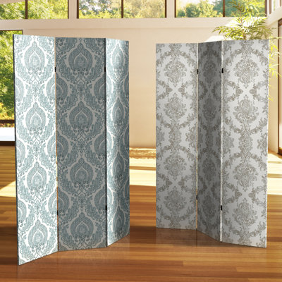 Damask Print Folding Room Divider