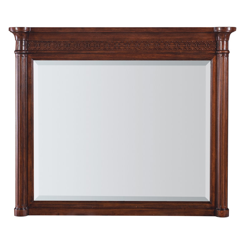Charleston Brown Wood Rectangular Wall Mirror