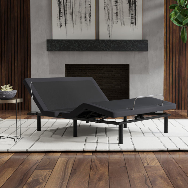 Voice Command Enabled Queen Adjustable Bed, Zero & Finish Size Base: Glide Towards Wall, Metal Material