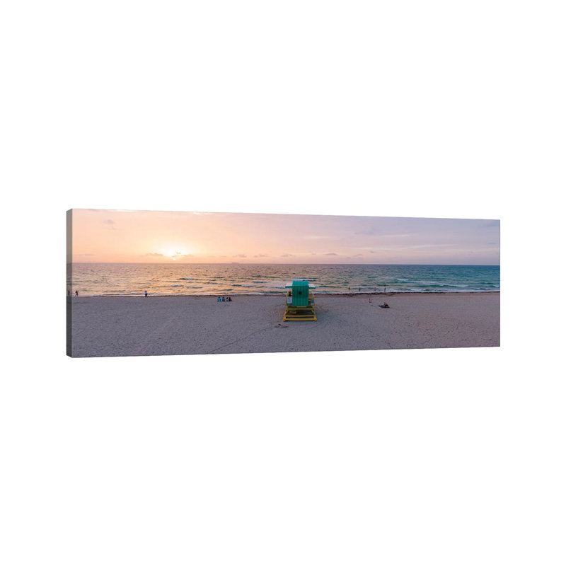 Panoramic Sunrise Over Miami Beach by Matteo Colombo - Panoramic Print on Canvas, Wrapped Canvas