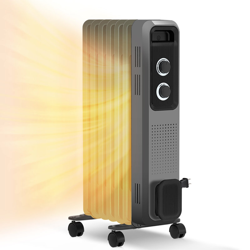 HAVATO 4000 BTU Electric Radiator Space Heater with Adjustable Thermostat, Gray