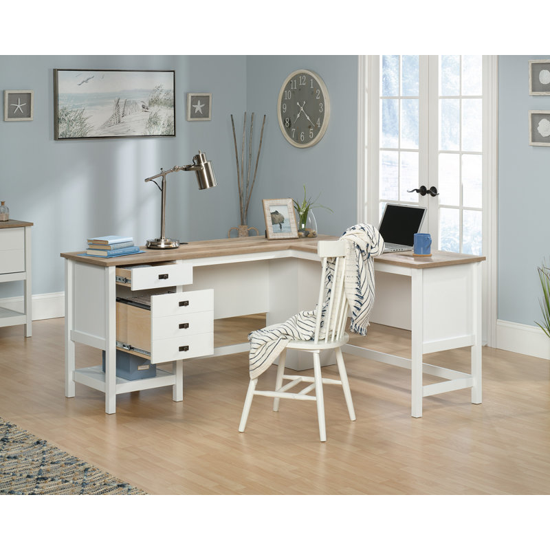 Bureau en L Cottage Road, Brun clair / jaune