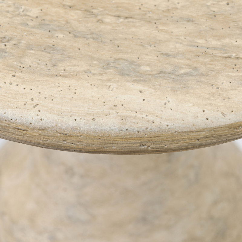 Concrete Top End Table, Textured Sandy Gray