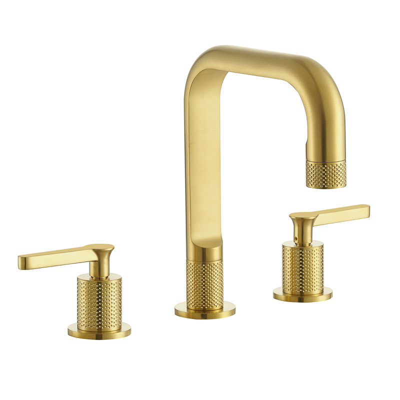 New York Widespread Bathroom Basin Sink Faucet, Brushed Gold