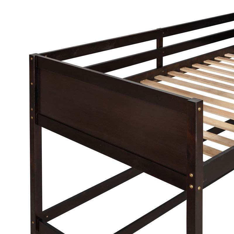Lit mezzanine en bois massif peu encombrant, simple espresso moderne