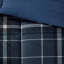 Ensemble d'édredon très grand avec motif écossais bleu marine