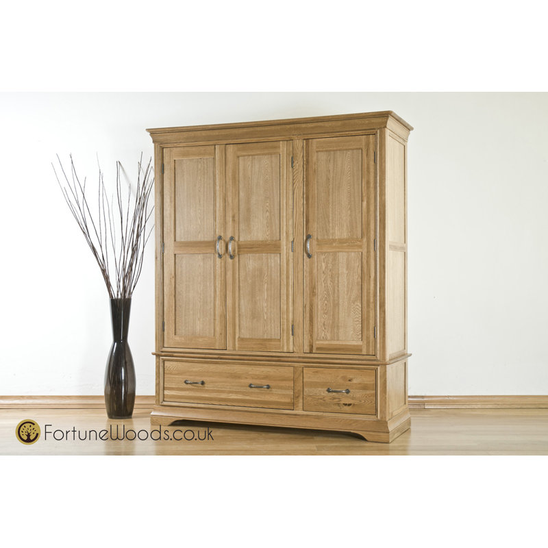 3 Door Solid Wood Wardrobe