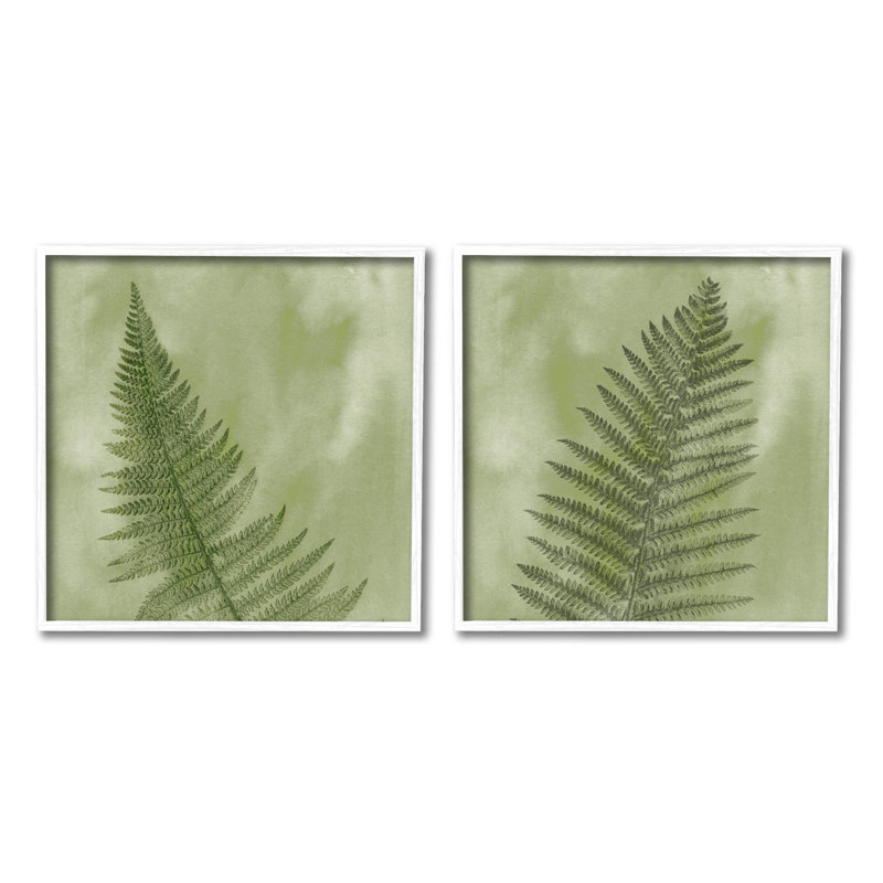 Fern Sprouts Forest Nature Leaves, ensemble de 2 estampes numériques encadrées par Ziwei Li, H 24 po x l 24 po x P 1,5 po