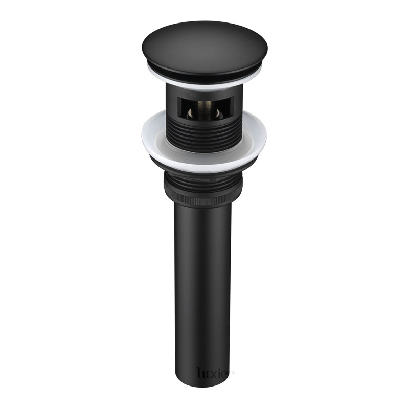 Bouchon de vidange de salle de bain avec trop-plein Pop-Up, Matte Black