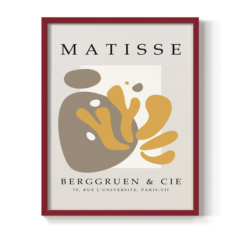 Matisse CDL XXVII, reproduction encadrée - bois massif, Cadre simple rouge, H 10 po x l 8 po