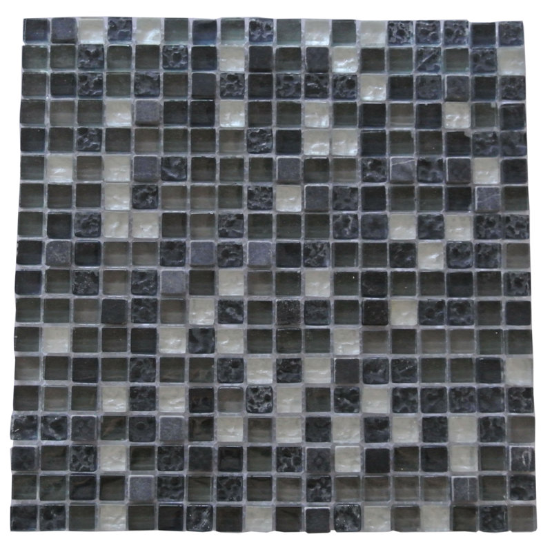 Carreau de mosaïque de mur / plancher en pierre naturelle / verre 0,63 po x 0,63 po Quartz