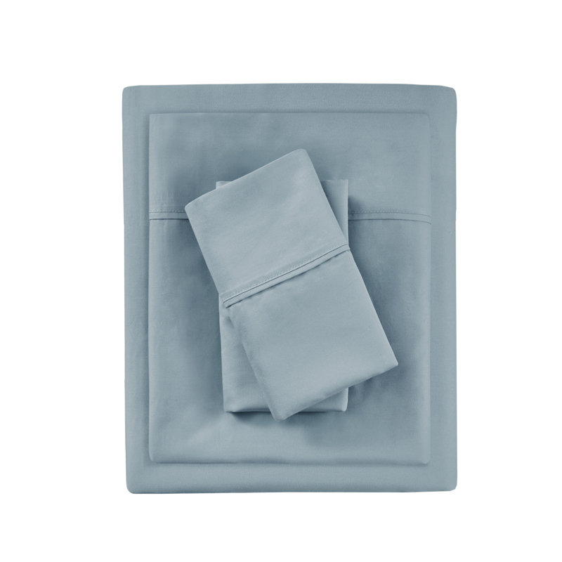 4-Piece Heiq Smart Temperature Cotton Blend Sheet Set, Blue, King Sheet Set