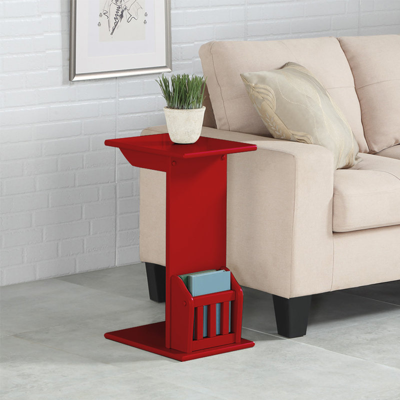 Table de bout avec rangement pour plancher Frierson, Rouge