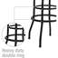 Tabouret de garage W112003, tabouret de garage robuste en acier, siège à coussin pivotant, pieds et repose-pieds thermolaqués noirs (paquet de 1)