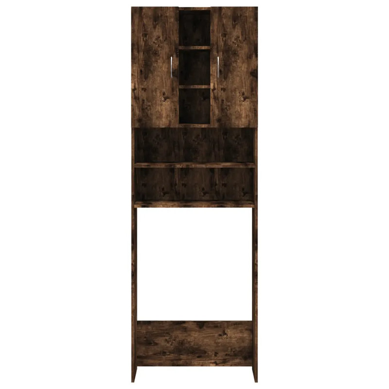 Awaah Solid Wood Linen Cabinet, Smoked Oak