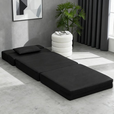 Chaise-lit pliante en lin moderne avec coussin pour le salon et l'espace d'invités