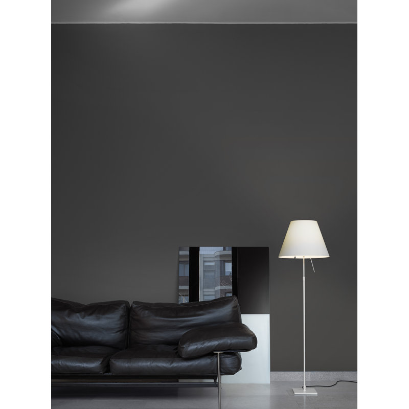 Costanza Floor Lamp with On/Off Switch, Silver, Petroleum Blue
