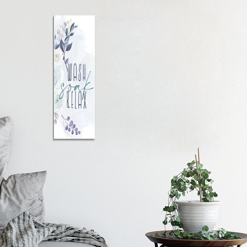Wash Soak Relax I by Kimberly Allen - Wrapped Canvas Panoramic Print, 30.48 cm H x 91.44 cm W x 1.91 cm D