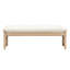 Repose-pieds beige en bois d'hévéa sans dossier de 51,5 pouces, siège confortable et relaxant, s'adapte à un décor simple, pour le couloir de la chambre