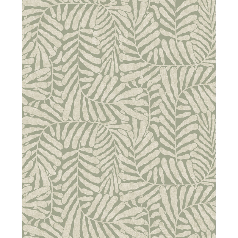 Gabriel Espresso Fern Wallpaper, Green