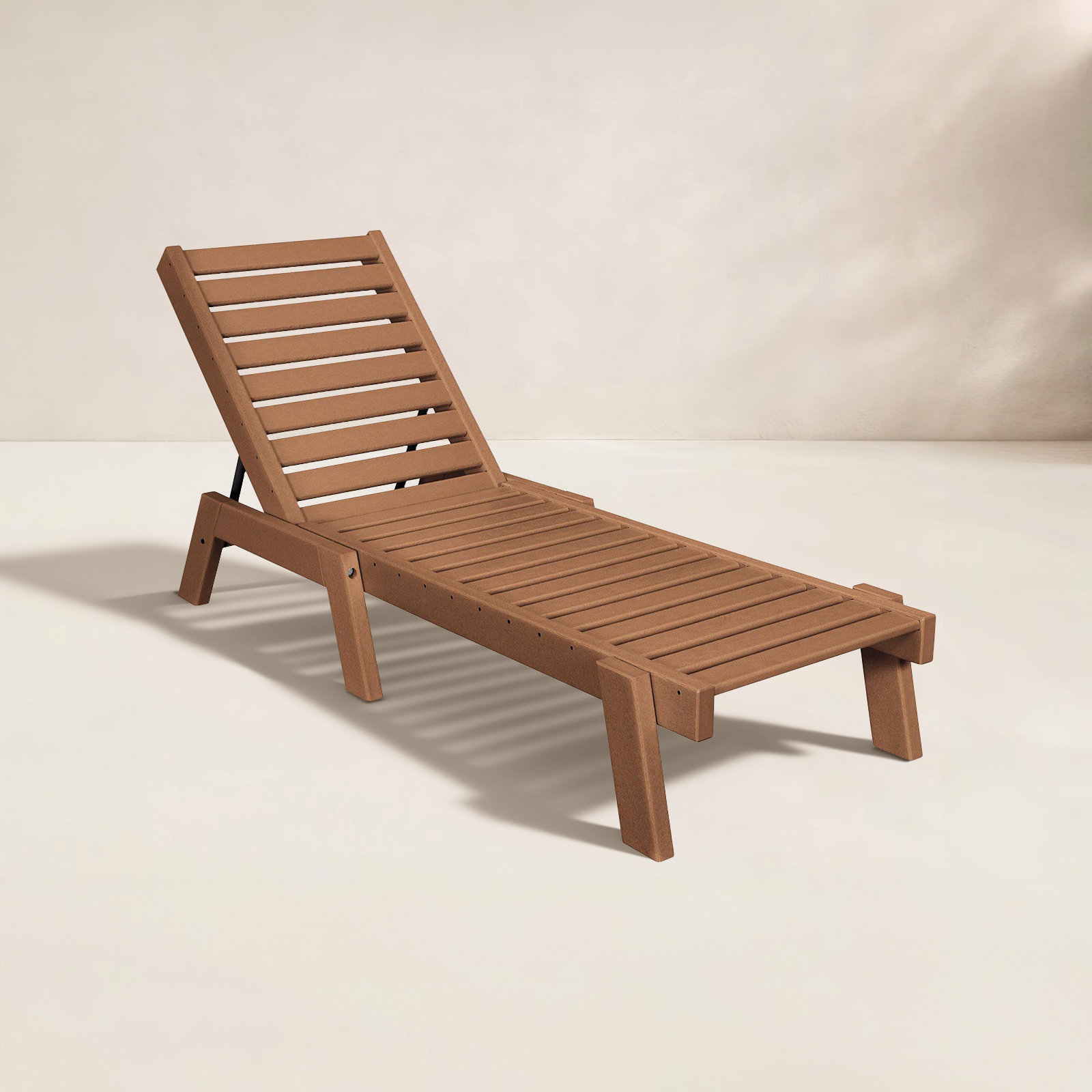 POLYWOOD® Captain 25" Patio Chaise Lounge, Dark Teak