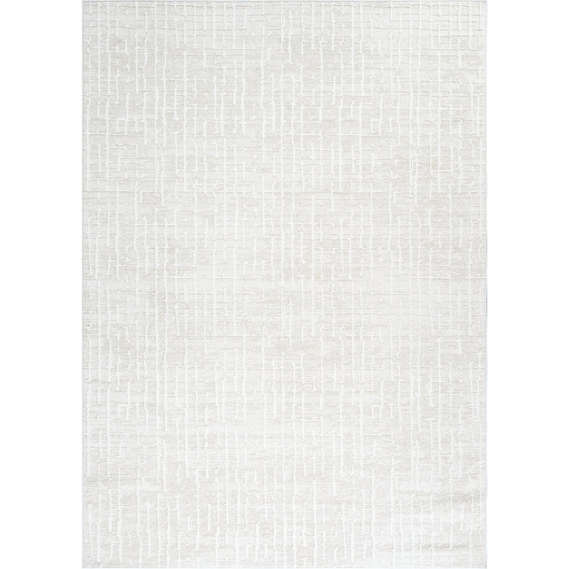 Tapis à motif géométrique texturé beige Abani Rugs Verona VER120A, Rectangle 6 pi x 9 pi